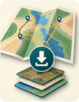 Downloadable regional map layers illustration